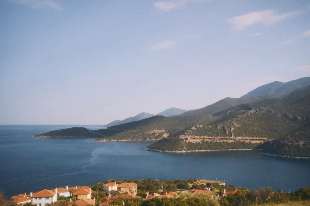 The village edge and mountains around Arkadikó Chorió